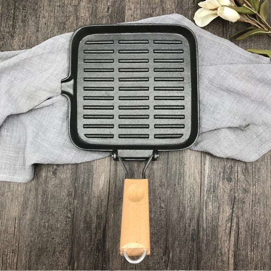 Cast Iron Steak Camping Griddle Frying Pan